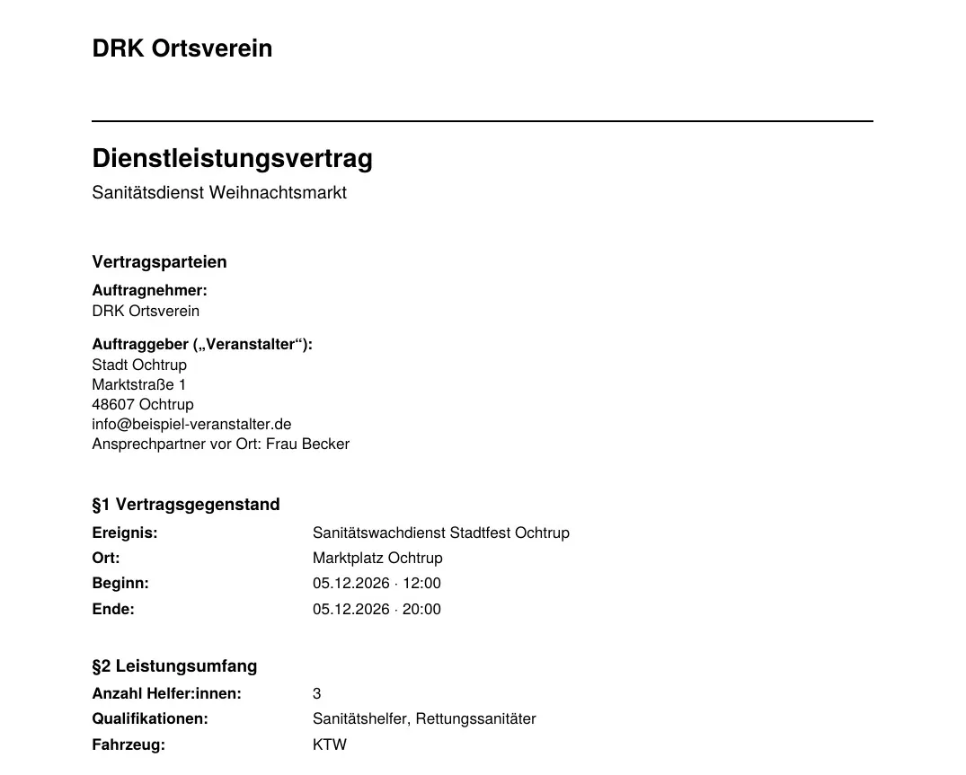 Der fertige Vertrag als PDF.